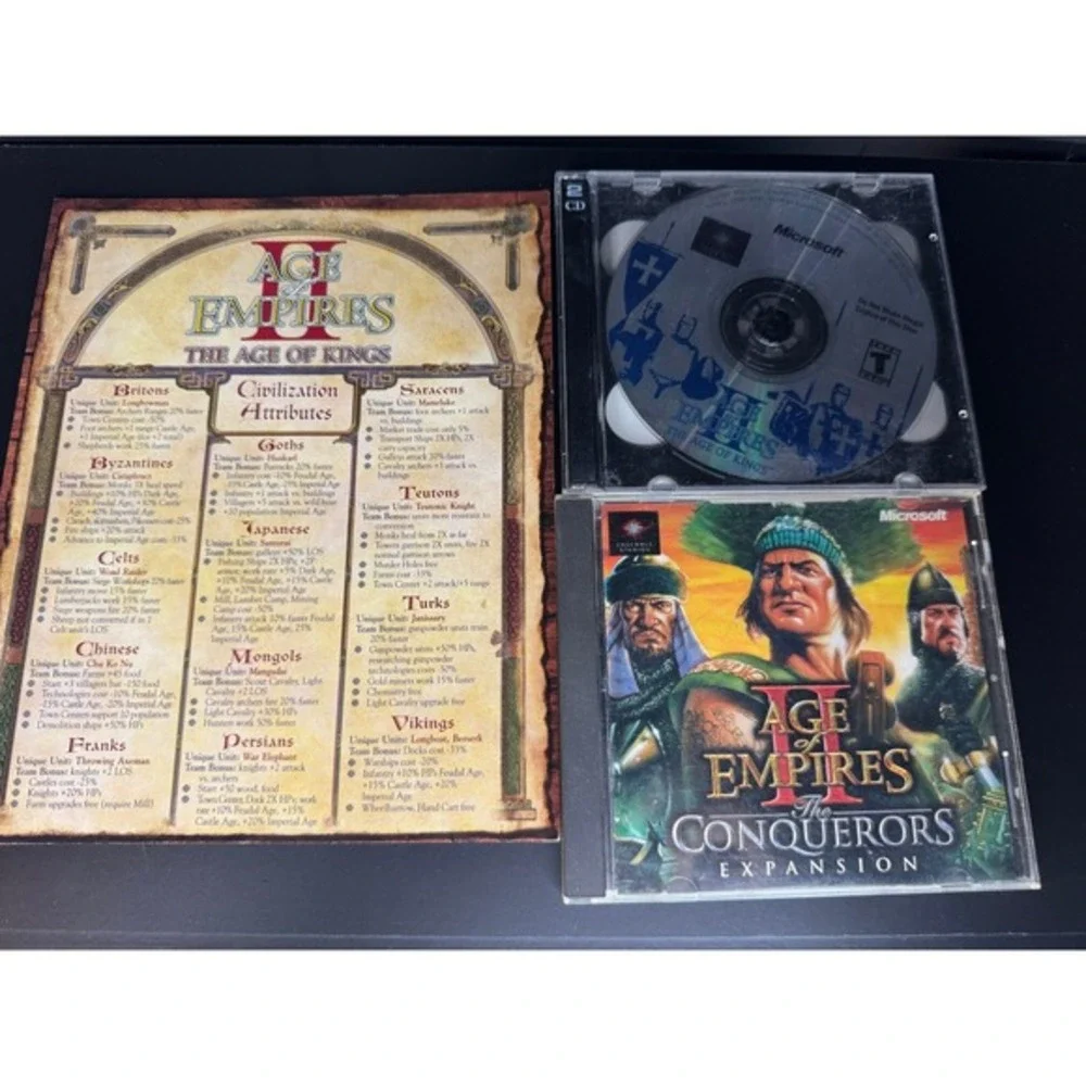 Age‎ of Empires II + The Conquerors Expansion + Guide PC Game Vintage